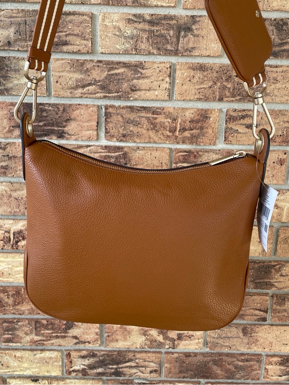 Kate Spade Brown Leather Crossbody Bag with Stripe Strap - Picture 3 of 7